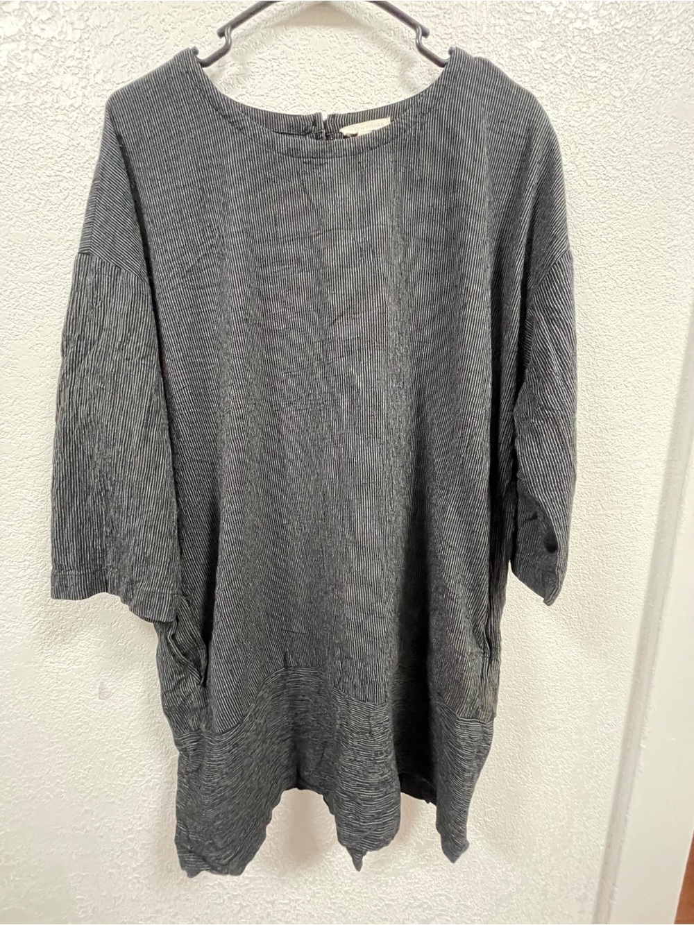 Eileen Fisher Dark Gray Textured Tunic Top